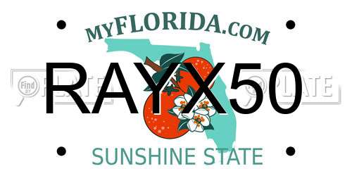 RAYX50 Florida License Plate