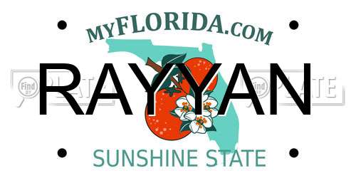 RAYYAN Florida License Plate