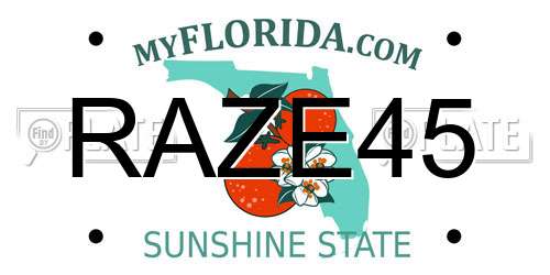 RAZE45 Florida License Plate