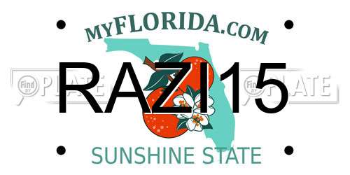 RAZI15 Florida License Plate