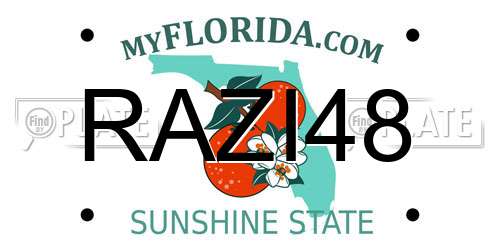 RAZI48 Florida License Plate