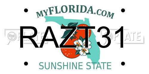 RAZT31 Florida License Plate