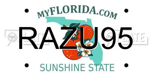 RAZU95 Florida License Plate