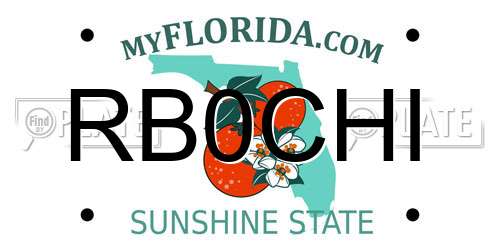 RB0CHI Florida License Plate