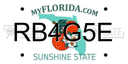 RB4G5E Florida License Plate