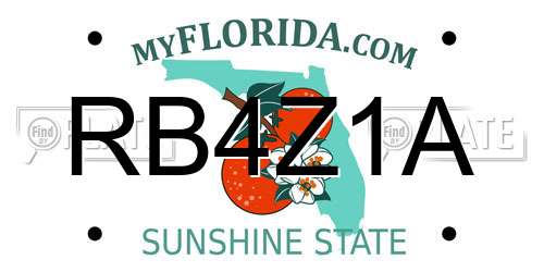 RB4Z1A Florida License Plate
