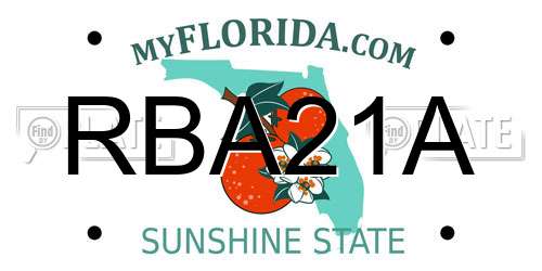RBA21A Florida License Plate