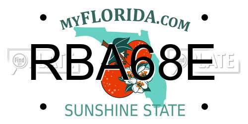 RBA68E Florida License Plate
