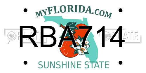 RBA714 Florida License Plate