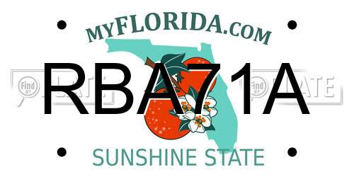 RBA71A Florida License Plate