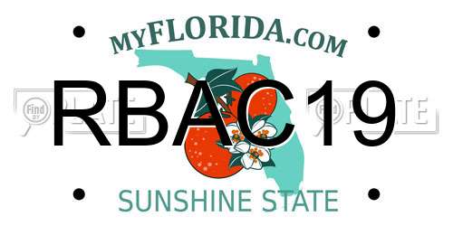 RBAC19 Florida License Plate