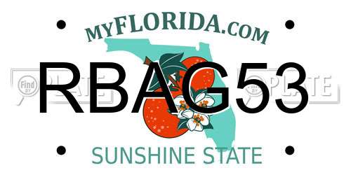 RBAG53 Florida License Plate