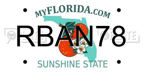 RBAN78 Florida License Plate