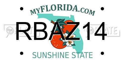 RBAZ14 Florida License Plate