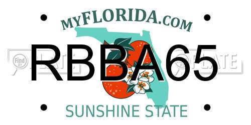 RBBA65 Florida License Plate
