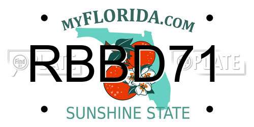 RBBD71 Florida License Plate
