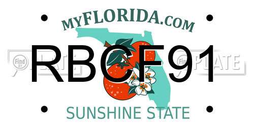 RBCF91 Florida License Plate