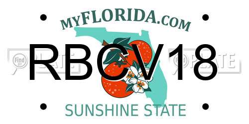 RBCV18 Florida License Plate