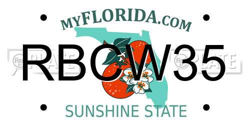RBCW35 Florida License Plate