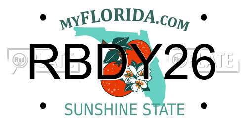 RBDY26 Florida License Plate