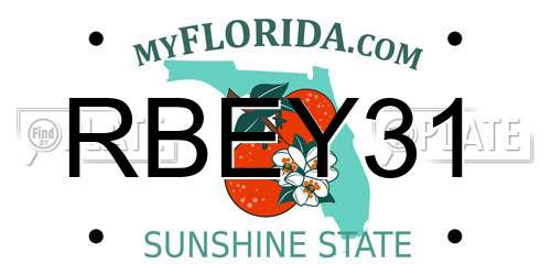RBEY31 Florida License Plate
