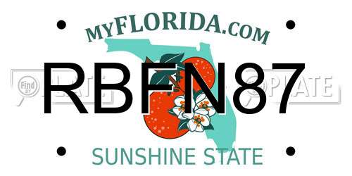 RBFN87 Florida License Plate