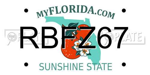 RBFZ67 Florida License Plate