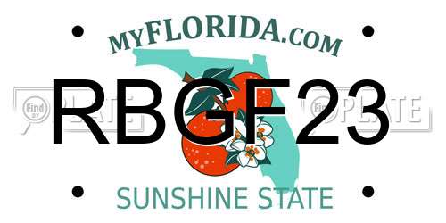 RBGF23 Florida License Plate