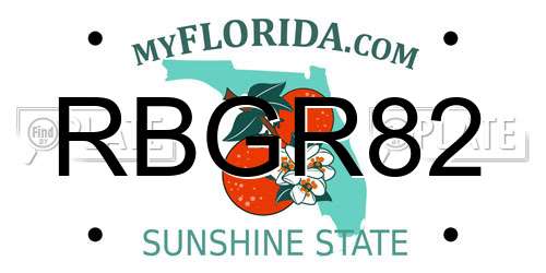 RBGR82 Florida License Plate