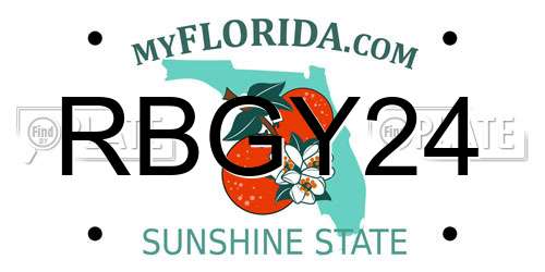 RBGY24 Florida License Plate