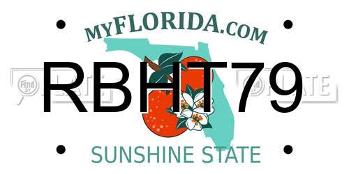 RBHT79 Florida License Plate