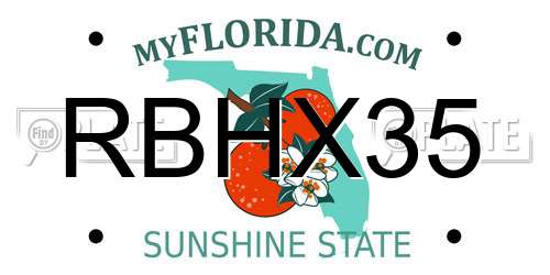 RBHX35 Florida License Plate