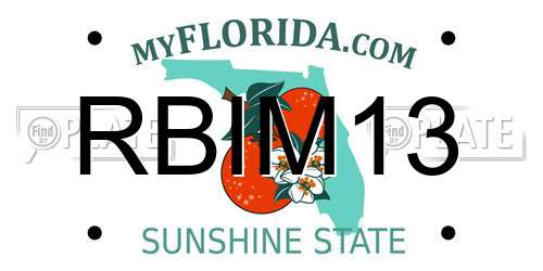 RBIM13 Florida License Plate