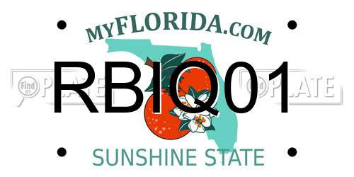 RBIQ01 Florida License Plate