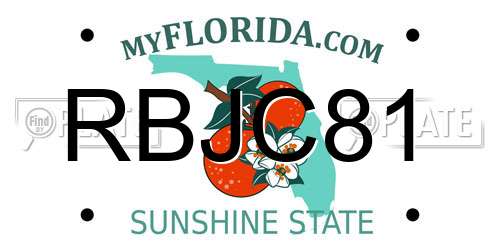 RBJC81 Florida License Plate