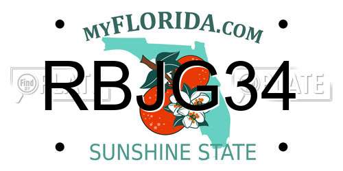 RBJG34 Florida License Plate