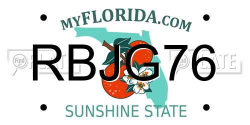 RBJG76 Florida License Plate