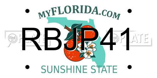 RBJP41 Florida License Plate