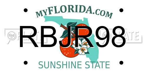 RBJR98 Florida License Plate