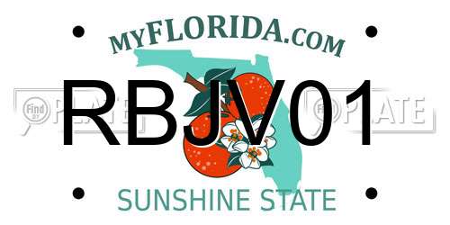 RBJV01 Florida License Plate