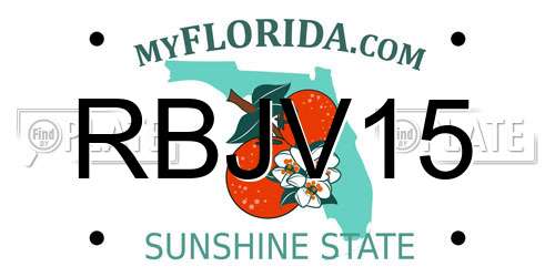 RBJV15 Florida License Plate