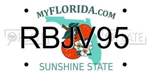 RBJV95 Florida License Plate