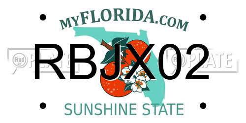 RBJX02 Florida License Plate