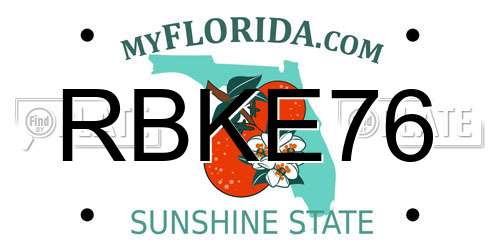 RBKE76 Florida License Plate