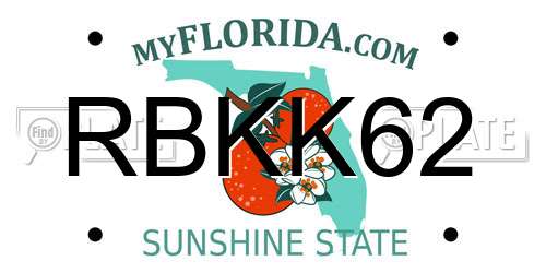 RBKK62 Florida License Plate