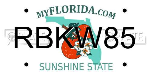 RBKW85 Florida License Plate