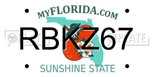 RBKZ67 Florida License Plate