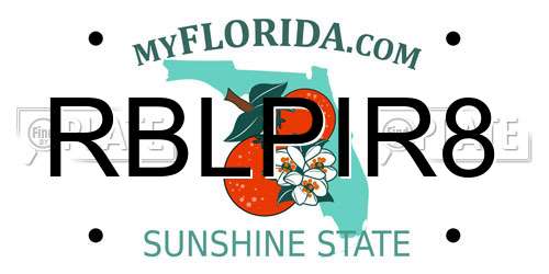 RBLPIR8 Florida License Plate