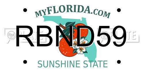 RBND59 Florida License Plate