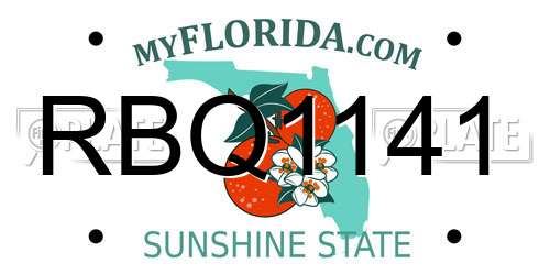 RBQ1141 Florida License Plate
